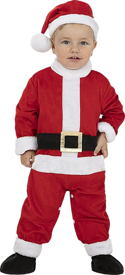 FUNIDELIA Deluxe Kerstman kostuum voor baby - Maat: 50 - 68 cm - Rood
