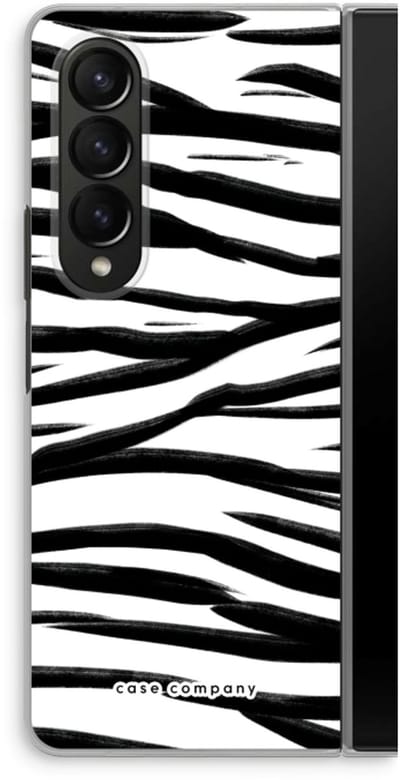 Case Company® - Hoesje geschikt voor Samsung Galaxy Z Fold4 hoesje - Zebra pattern - Soft Cover Telefoonhoesje - Bescherming aan alle Kanten en Schermrand