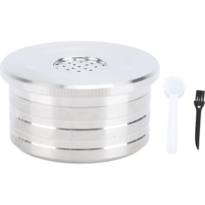 Capsule de Café Réutilisable Acier Inoxydable Capsule de Café Réutilisable pour Machine à Café DELTA Q avec Papier with Brush Spoon white