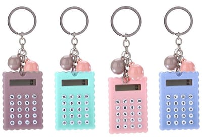 Allecto - Mini Calculator - Portable Calculator - Handzaam en stijlvol - Blauw - 8 Digit Calculator - Geschikt voor kinderen en volwassenen - Sleut...