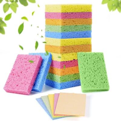 Keuken Sponzen - Schuursponsjes - Dagelijkse Schoonmaak - Milieuvriendelijk Houtpulpmateriaal - 15 Stuks