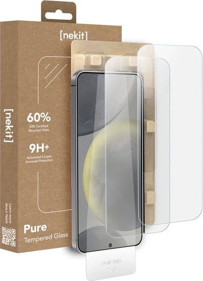 NEKIT Pure - Duo Pack Tempered Glass Geschikt voor Samsung Galaxy S24 - 9H+ Gehard - GRS Gerecycled Glas - Screen Protector met Installatiebox - Case Friendly