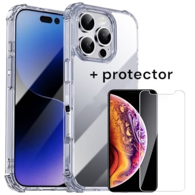 Hoesje Geschikt voor Apple iPhone 12 (12 Pro) Anti Shock silicone back cover/telefoonhoesje doorzichtig voor iphone 12 (12 Pro)/Transparant hoesje/+ gratis screenprotector