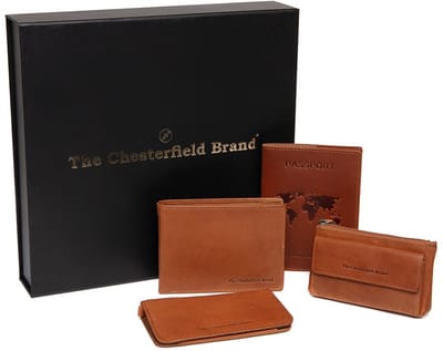 The Chesterfield Brand Leren portemonnee Gift Set Leather Men's Cognac Lichtbruin