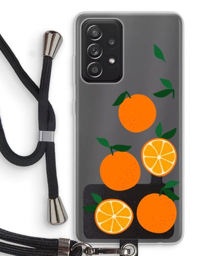 Case Company® - Hoesje met koord geschikt voor Samsung Galaxy A52s 5G hoesje met Koord - Will you be my clementine - Telefoonhoesje met Zwart Koord - Bescherming aan alle Kanten en Over de Schermrand