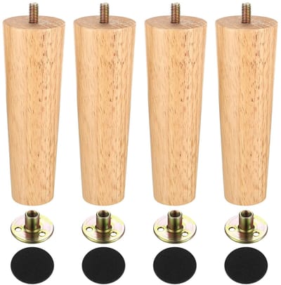 Poten van massief hout, tafelpoten voor meubels, banken, kasten, commodes, stoelen, met schroeven