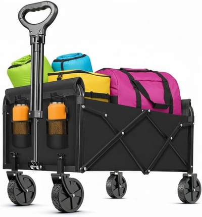 Core® Bolderkar Opvouwbaar Luchtbanden - Bolderkar Opvouwbaar - Bolderkar Kinderenvervoer - Zwart - 72cm x 48cm x 95cm