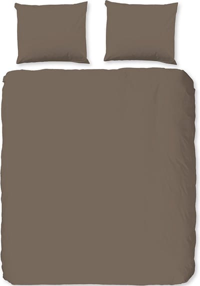 Zavelo Basic Uni Dekbedovertrek Taupe-2-persoons (200 x 200/220 cm)