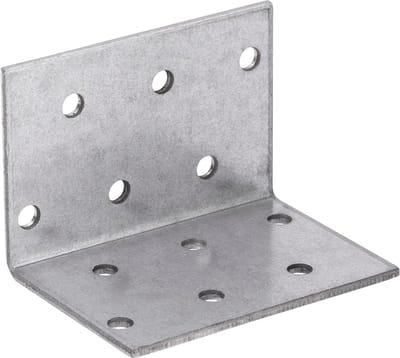 Lochplattenwinkel Set - Verbindingshoek - Houtverbindingen Maken - Gegalvaniseerd Staal - 40x40x60 mm - Zilverkleurig