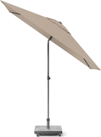 Platinum Sun & Shade - Middenstokparasol - Lisboa - 210x150cm - Taupe - Kantelbaar - Verstelbare hoogte - Push-up systeem - 96% UV protectie