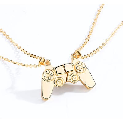 Mode Game Controller Koppel Ketting Magnetische Bijpassende Ketting voor Koppels Beste Vrienden Vriendschapsketting Golden combination beige