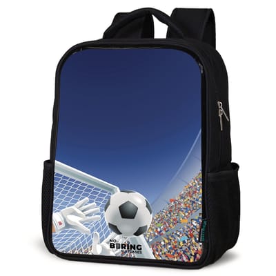 NoBoringSuitcases.com® - Rugzak zwart - Schooltas jongen & meisje - Keeper die een voetbal tegenhoud - Rugtas voor school - Boekentas kind - Schoolrugzak - Kinderrugzak