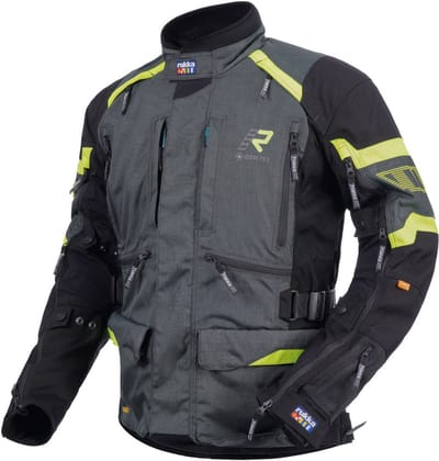 Rukka Madagasca-R Zwart Grijs Geel Textiele Motorjas - Jas