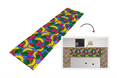 Keukenloper - Loper keuken - Bloemen - Patroon - Afrika - 200x50 cm - Keukenloper vinyl