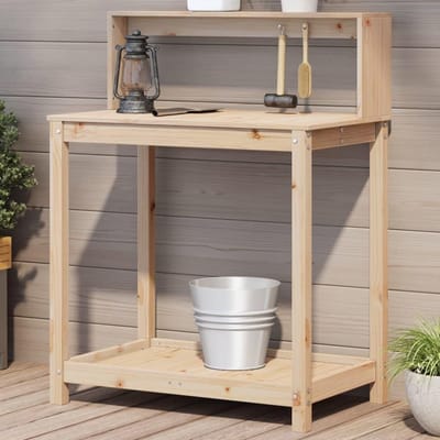 Houten Plantentafel - Bloemenstandaard Tuin - Planten Presenteren - Massief Grenenhout - 825 x 50 x 1095 cm - Natuurlijk