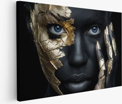 Saammp Muurcirkel Hout - Schotse Hooglander Koeien in de sneeuw - Landschap - Dieren - Natuur - Ø 80 - Wandcirkel - Wanddecoratie Cirkel - muurdecoratie Woonkamer - Slaapkamer decoratie - Rond Schilderij