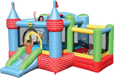 Happy Hop springkussen Castle Bouncer - Springkussen met Glijbaan - Springkussen voor kinderen - Springkussen met blazer