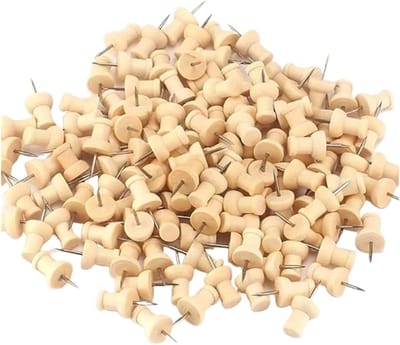 Houten Punaises - Kurk Spelden - Decoratief Handwerk - Stevige Stalen Punt - 50 Stuks - Natuurlijk Hout