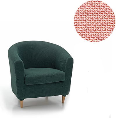 Belmarti® Fauteuilhoes Milan Rond - 70 tot 80cm breed - Roze - Bi-stretch, Ademend katoen - Hoezen voor Kuipstoelen
