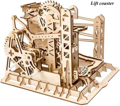 Robotime Lift coaster - Rokr - Marble rush - Knikkerbaan - Houten puzzel - Volwassenen - 3D puzzel - Modelbouw - DIY