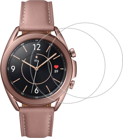 Screenprotector voor Samsung Galaxy Watch 3 (41mm) - 2 stuks Beschermglas Smartwatch van glas Transparante glazen schermbeschermfolie