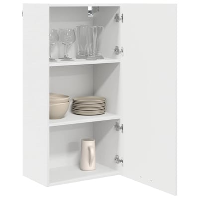 vidaXL - Hangkast - met - opslag - Wit - 50 - x - 31 - x - 100 - cm - Bewerkt - hout