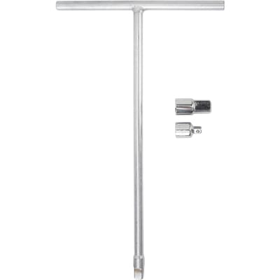 ?38-inch T-sleutel met aandrijving met 14-inch 12-inch Adapters, Arbeidsbesparend, Chroom-Vanadium Staal, T-Handvat white