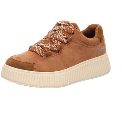 Dockers by Gerli dames plateau sneaker 55KJ204-772300 veterschoen bruin
