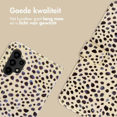 imoshion Hoesje - Geschikt voor Samsung Galaxy A13 (4G) - Design Bookcase smartphone - Black And White Dots