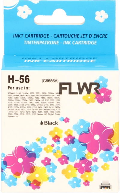 FLWR - Inktcartridge / Alternatief voor de HP 56 / Zwart