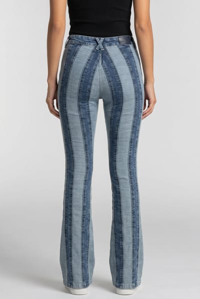Lois Raval-pt 7190 Killer Contrast Patchwork Stone Size: W24 | Wide-Leg & Flared Pants Outlet | Dames | Blauw