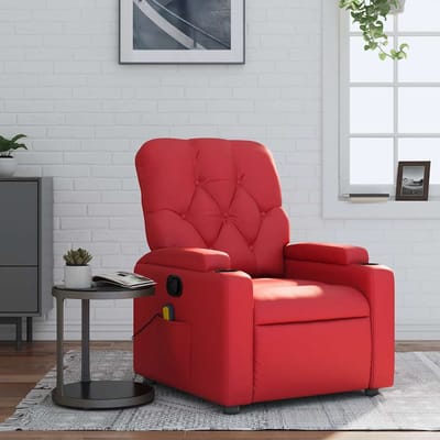 vidaXL - Massagestoel - verstelbaar - kunstleer - rood