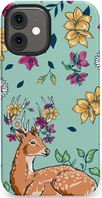 Casetastic Hoesje Geschikt voor Apple iPhone 12 Mini - Stijlvolle Beschermende Duo-layer Case - Bloemenbronst