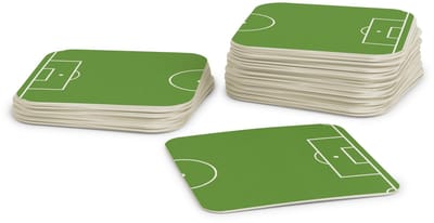 Dailygoods- Onderzetters voor Glazen - Karton - Voetbaldeksel - 50 Stuks - Tafeldecoratie - Kwaliteit Gedrukt in Duitsland - Coaster