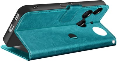 Mayaxess, Hoesje geschikt voor Nothing Phone 3 - Wallet Case met Koord & Standaard, Turquoise