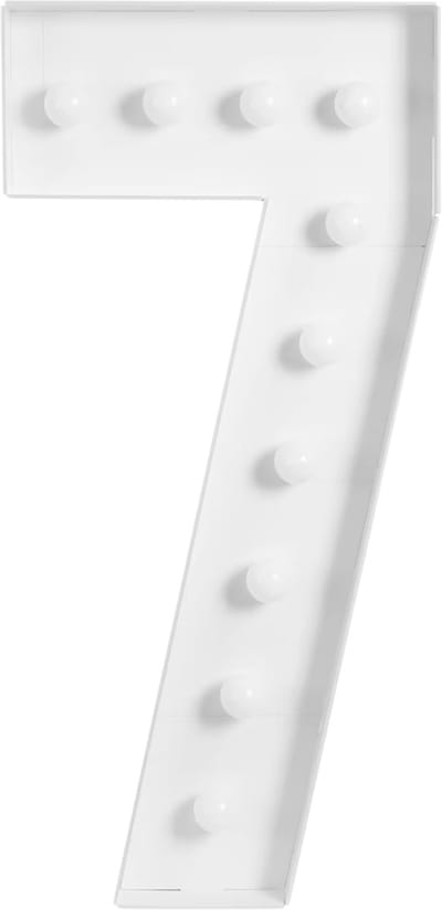 Lichtgevende cijfers - Cijferlamp – Voor Verjaardag, Jubileum & Bruiloft – 100x48 cm – Cijfer 7