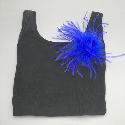 Broche Plume d'Autruche Pour Vêtements Femmes Épinglette Plume Broche Bijoux Accessoires Cheveux Coiffure Broche Chaussure Plume Mode Luxe bleu