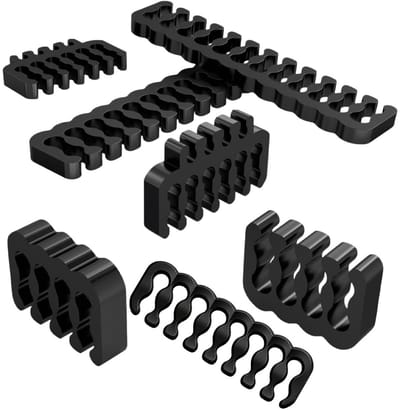 28 kabelorganizer, kabelmanagement, kabelhouder, kabelgeleiding, kabelclips, kabelkam, 24-polig, 16-polig, 12-polig, 8-polig, voor pc, binnen, computerkabel, zwart
