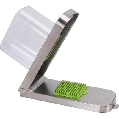 Hachoir à Légumes Acier Inoxydable Multifonctionnel pour Aliments Oignons avec Récipient Gadgets de Cuisine white