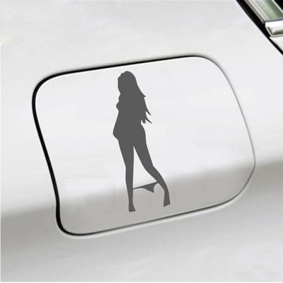 Bumpersticker - Vrouw Zonder Slip - 18 X 6 - Antraciet