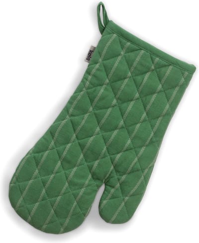 Ovenwant, Ovenhandschoen, Set van 4 Stuks, Katoen, Groen met Streep, 31 x 18 cm - Kela | Cora