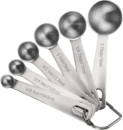 EXCITAT Maatlepels - Roestvrij staal - Maatlepelset - met metrische lepel - Geschikt voor bakken, desserts, koken en kruiden - Zilver
