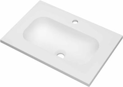 INK® Reflekt polystone wastafel met 1 kraangat 60 x 40 x 1,5 cm, mat wit