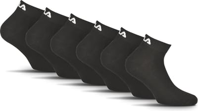 FILA Logo op de hiel Enkelsokken - Maat 35/38 - 6 Pack - Zwart
