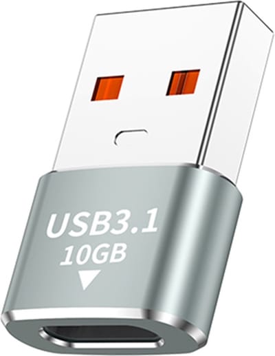 USB 3.0 naar USB-C Adapter - 120W 10Gbps - USB C naar USB 3.0 Adapter - USB A naar USB C Converter - USB A naar USB C Female - aluminium - grijs - Provium