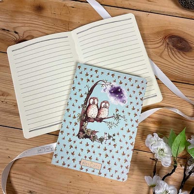 Alex Clark Naked Spine Notebook Owls ~ Notitieboekje zonder rug Uilen