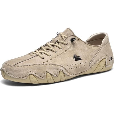 Leren Casual Schoenen Luxe Heren Enkelboots Mode High Top Sneakers schoenen Designer Loafers Heren Mocassins Motorlaarzen 41 beige