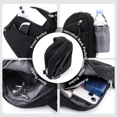 Schoudertas voor dames en heren, anti-diefstal RFID-crossbody-draagzak, waterafstotende Oxford-stof, meerdere zakken, verstelbare riem, voor reizen, woon-werkverkeer en dagelijks gebruik