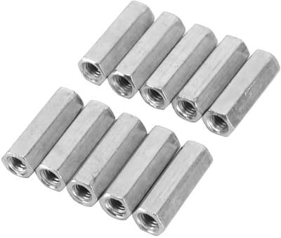 M6.6 mm Koppeling Moer Set, M6 Spacer en Hex Coupling Moeren voor Verbindingen, 10 Stuks Lange Moeren voor Klussen en Reparaties