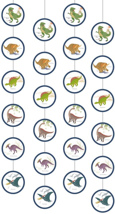 RIETHMULLER - 4 grote dinosaurus hangdecoraties 170 cm voor kinderfeestje